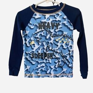 Duck Duck Goose dinosaur/letters detailed pajama top long sleeves blue Boy 4T